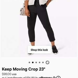 Lulu lemon Keep moving crop 23”